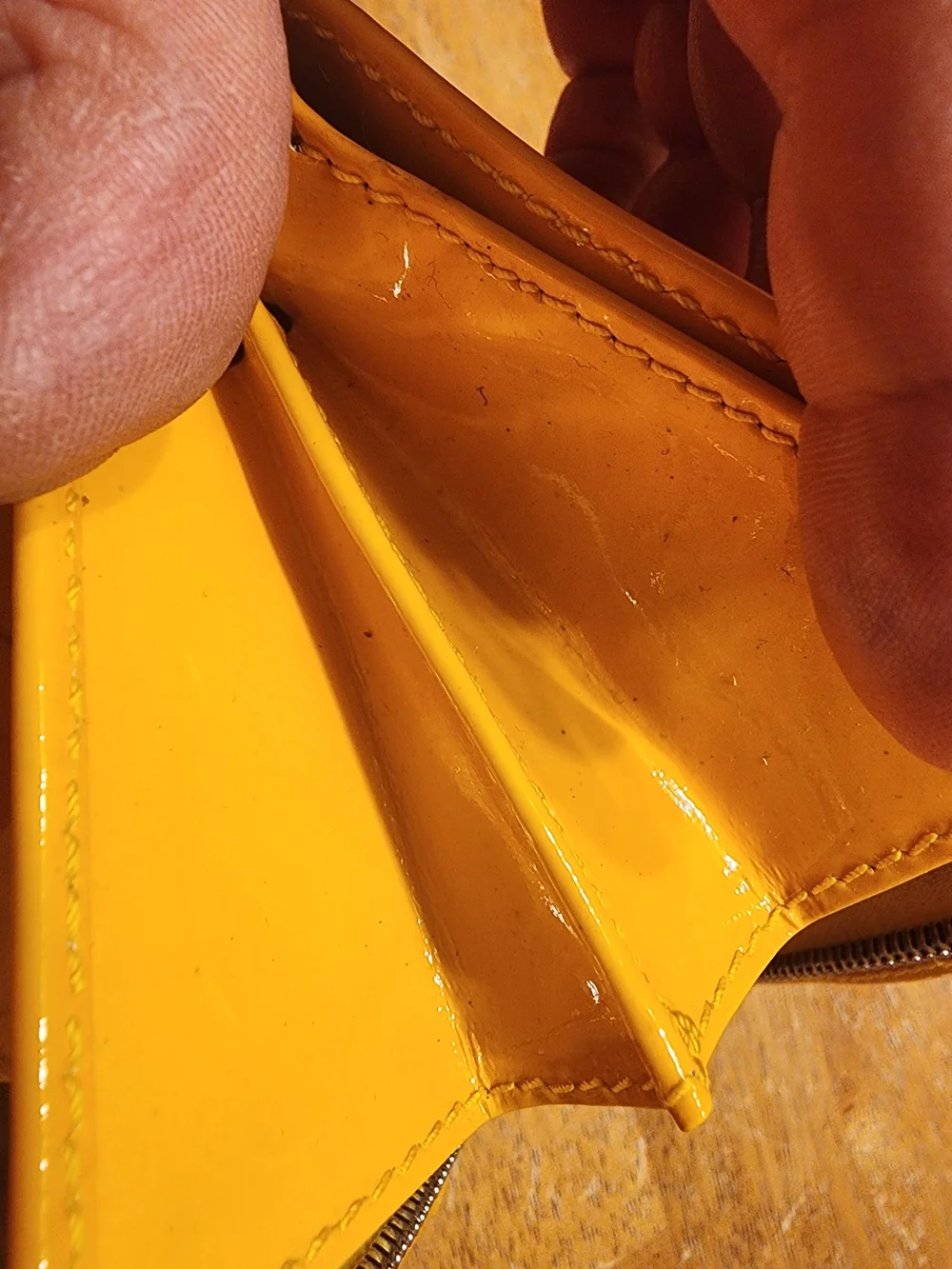 Dolce & Gabbana floral and pink fabric wallet  bright yellow patent leather